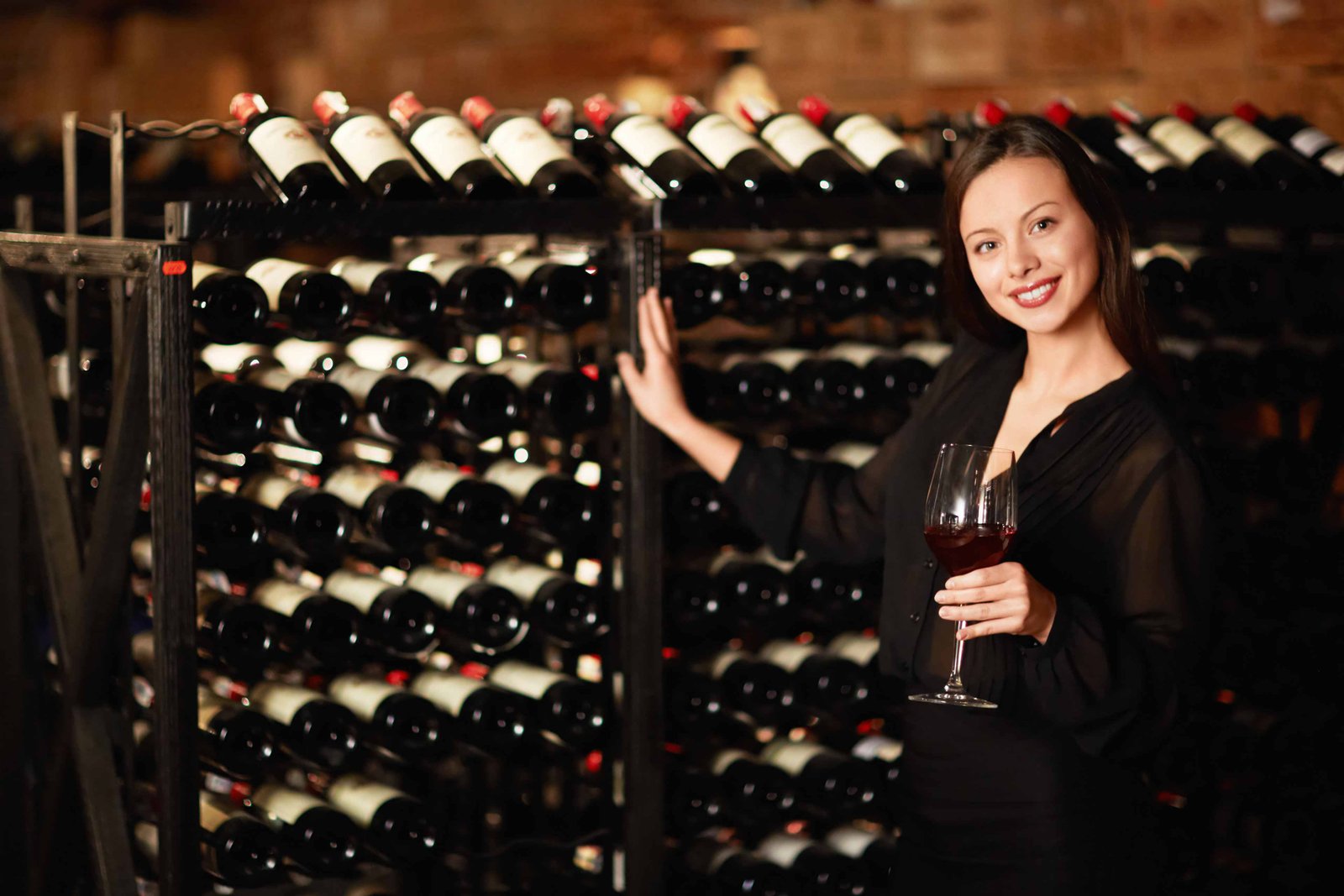 sommelier with wine collection