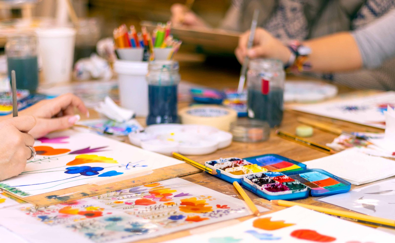 watercolor painting workshop set of watercolor